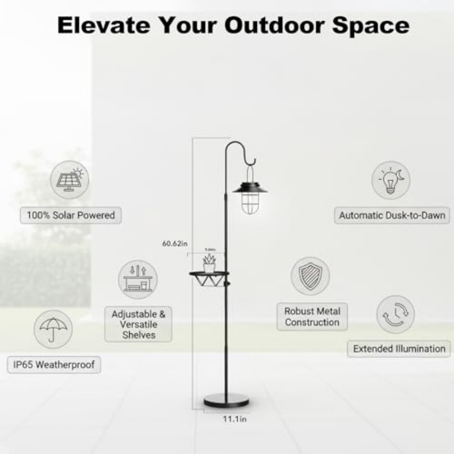 Solar Floor Lamp with Table, 6 - Solar Lamp ulasan dan harga