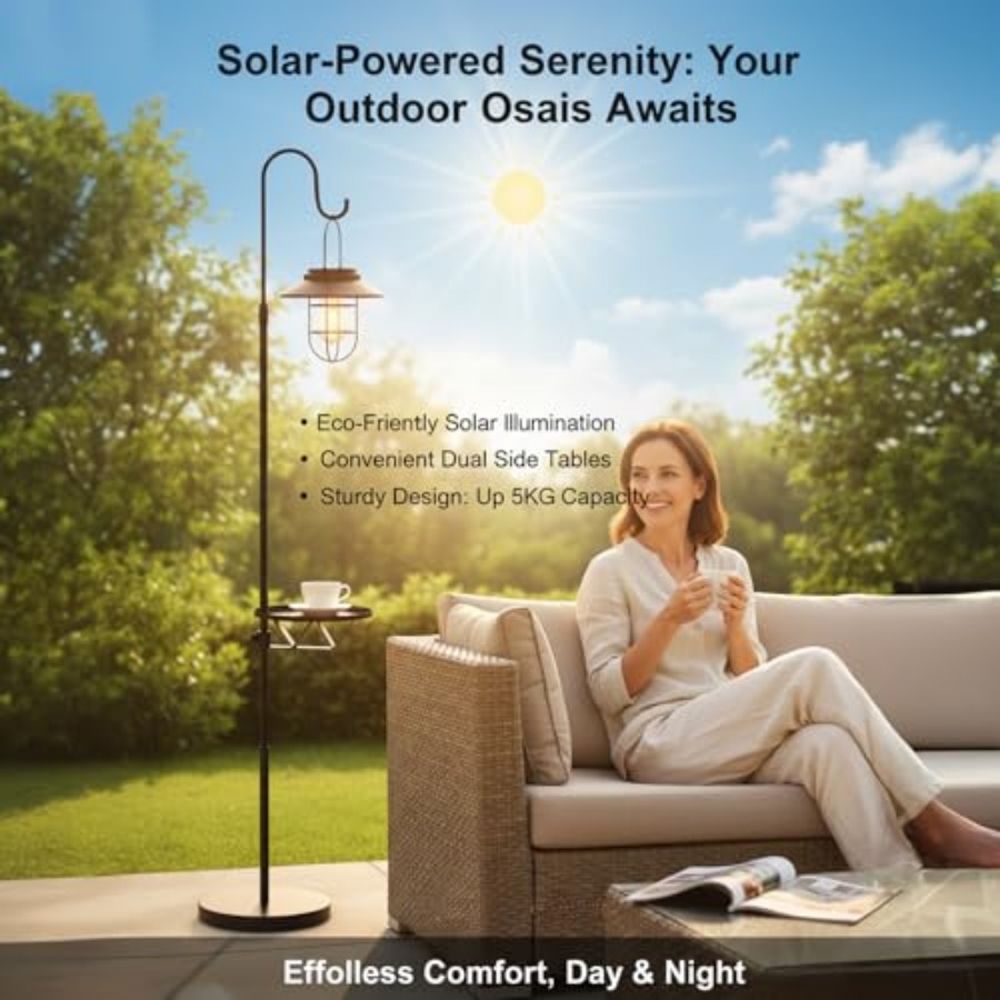Solar Floor Lamp with Table, 6 - Solar Lamp ulasan dan harga