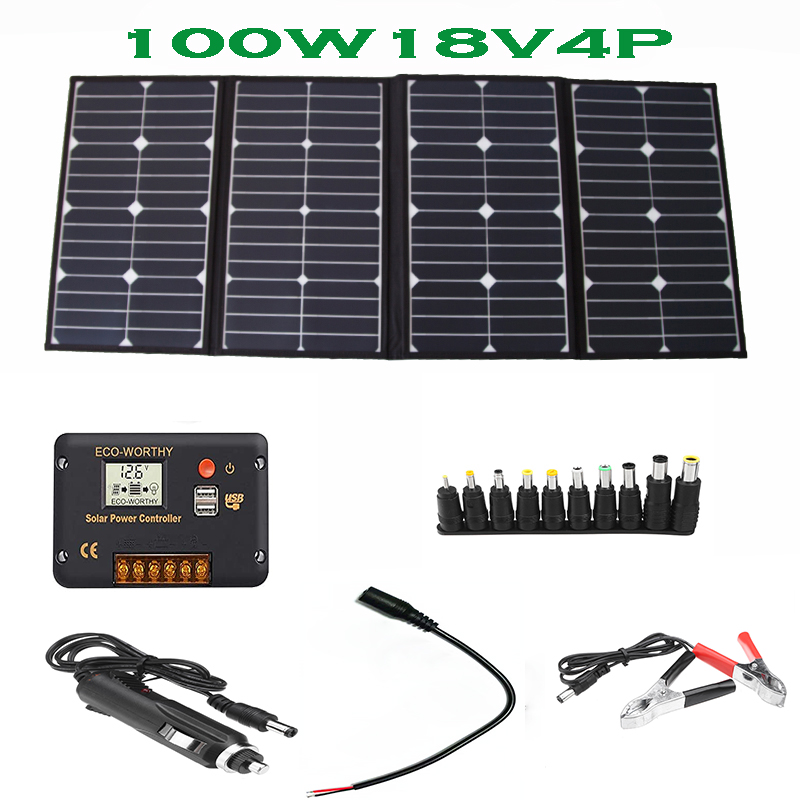 Portable 100 Watt Folding Sola - Charge Controller Solar ulasan dan harga