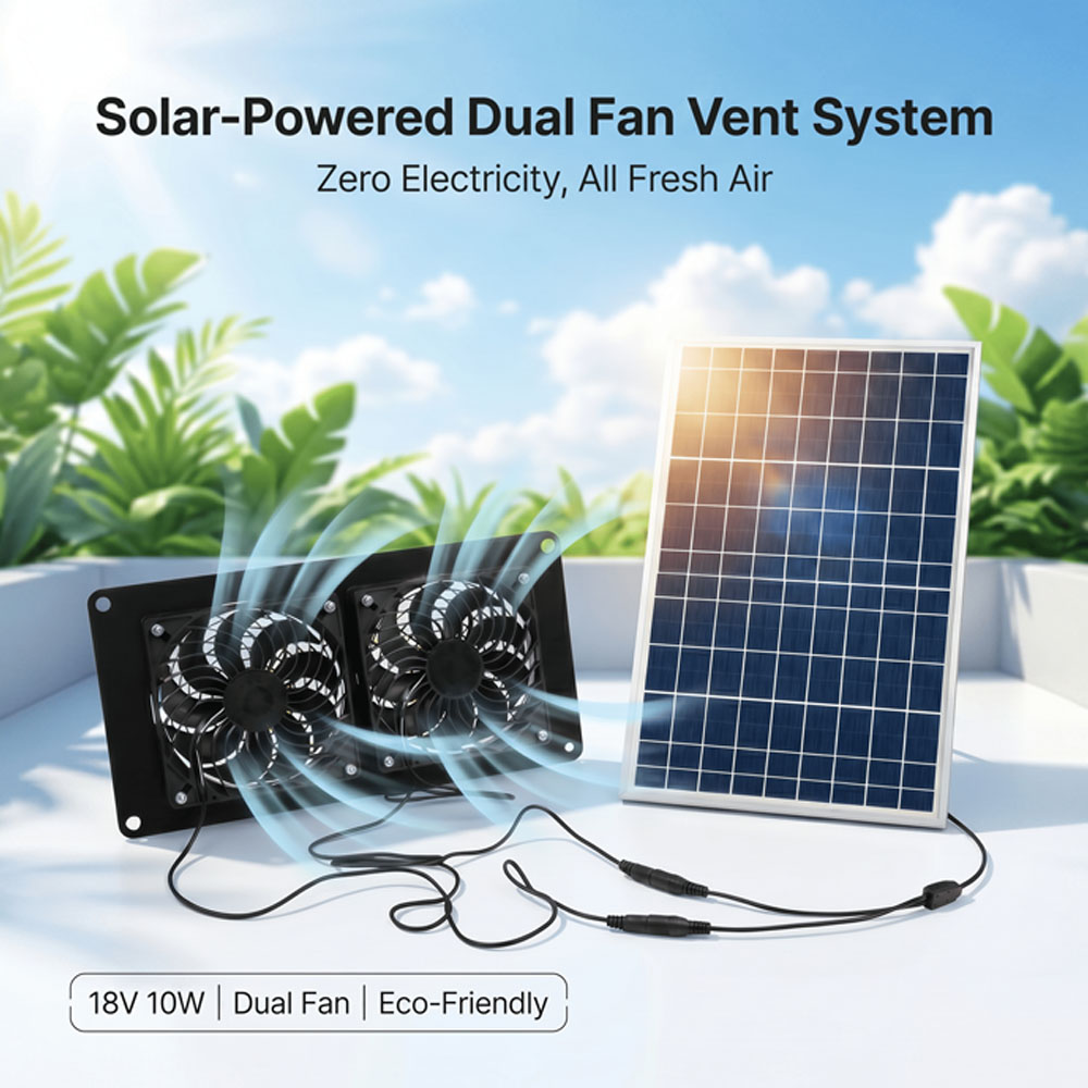 10W 18V Solar Powered Dual Fan - Solar Panel 200W ulasan dan harga