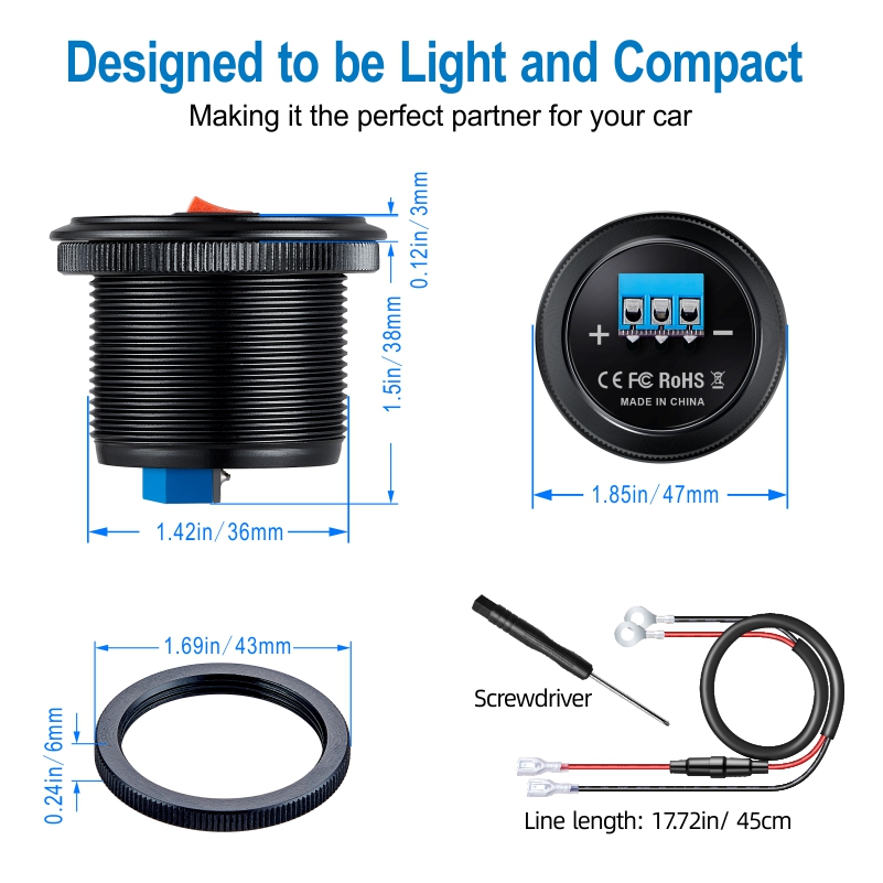 12v automotive usb 24v car usb - Energy Monitor Meter ulasan dan harga