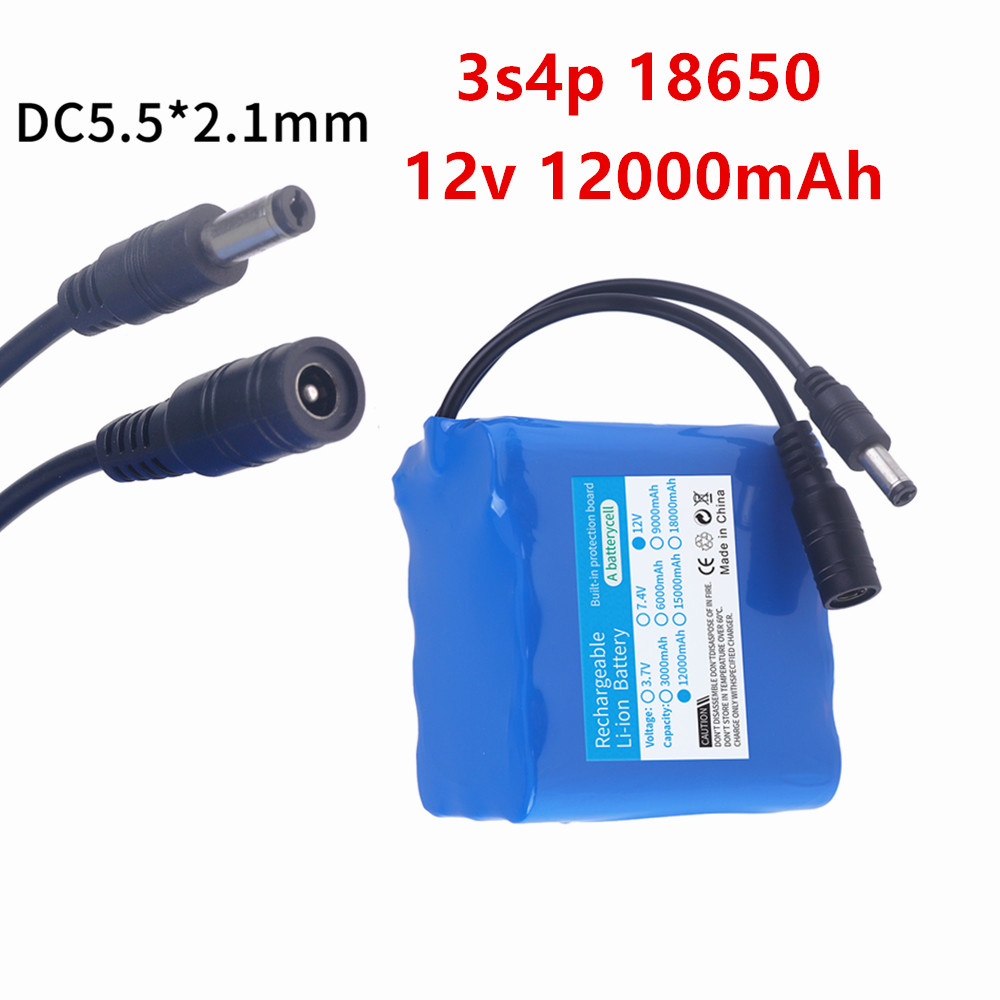 12V 12000mah Battery 3S4P Real - Lithium Battery 12V ulasan dan harga